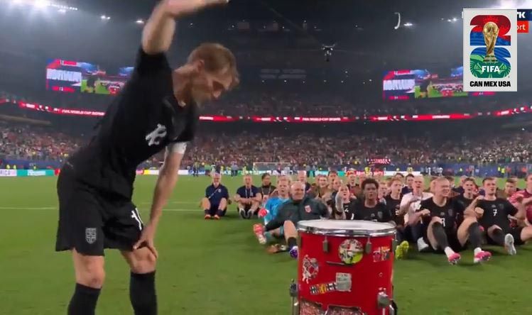 Viking style celebration after Norway's qualification for the round of 32 